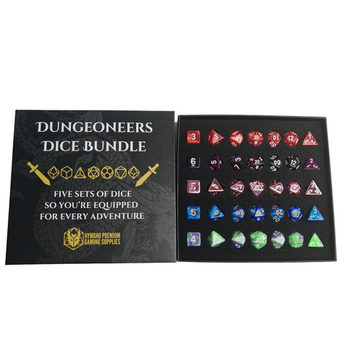 Hymgho Dice - Dungeoneer's Dice Bundle - 5 full sets of Polymer Dice